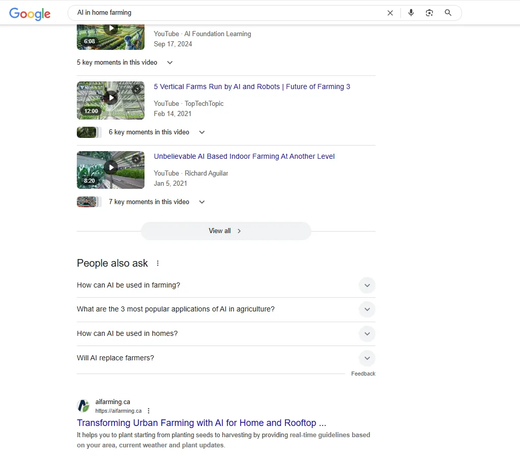 AiFarming SEO performance results