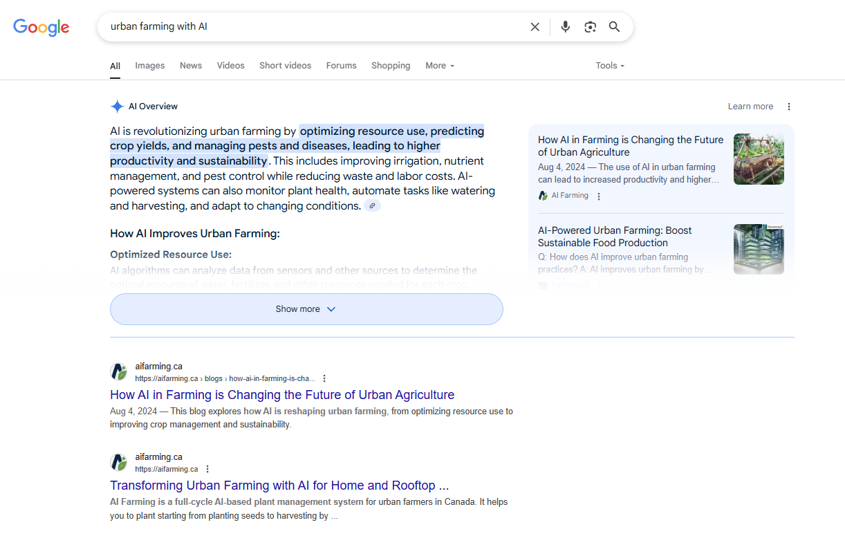 AiFarming keyword rankings