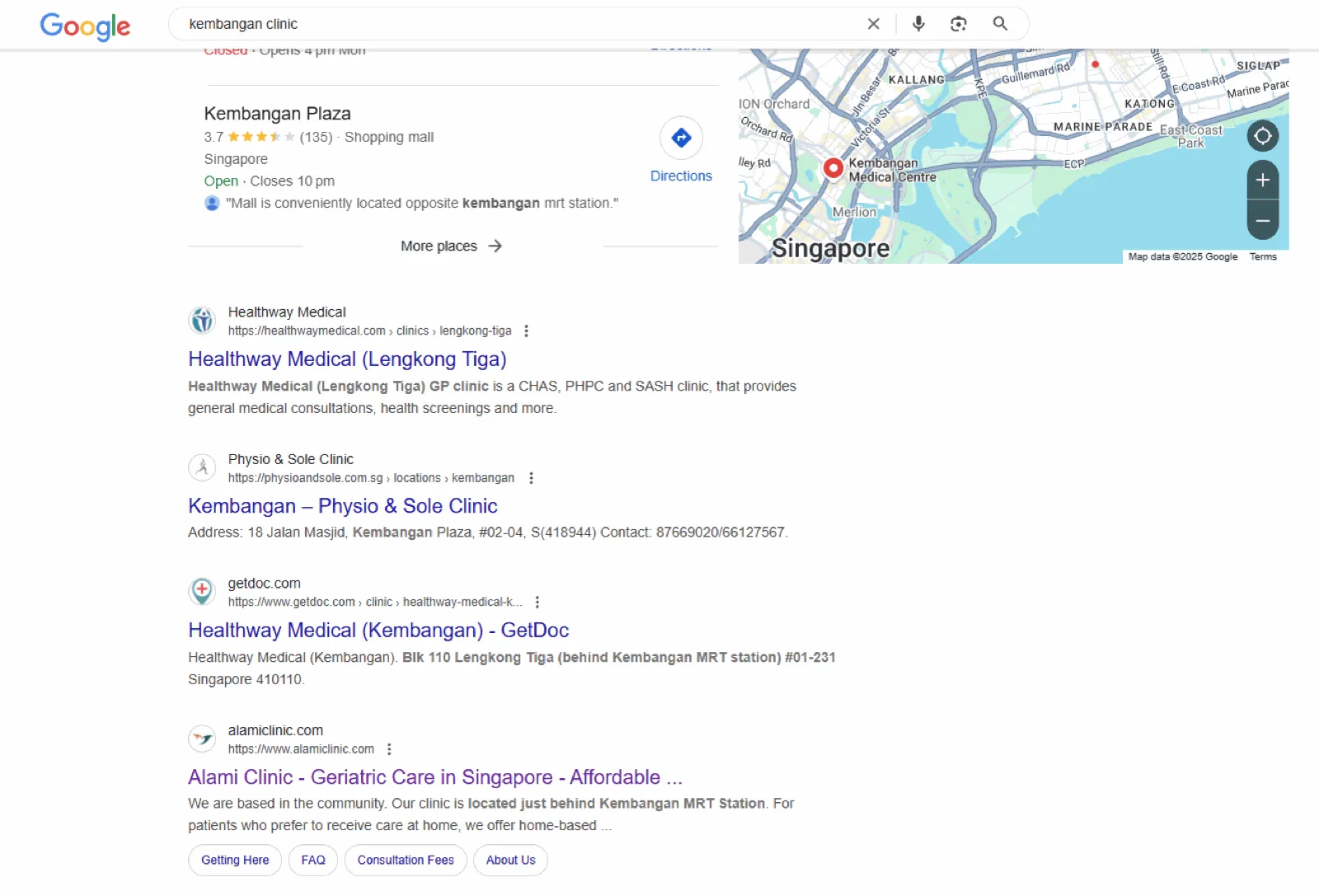 Alami Clinic SEO performance dashboard