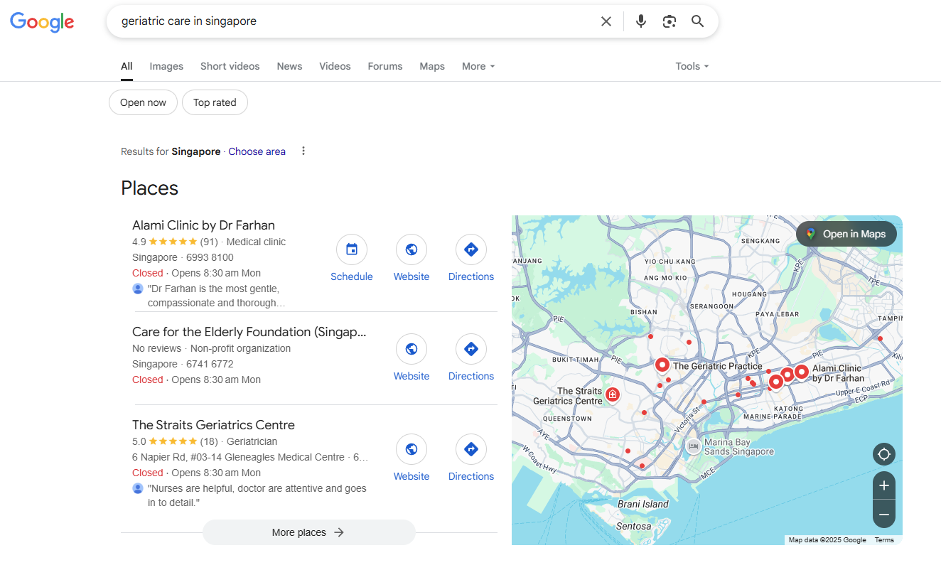 Alami Clinic Google Search Console data